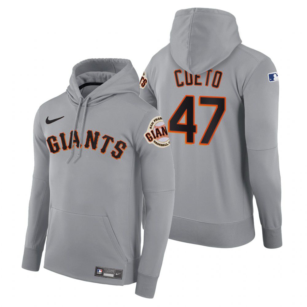 Men San Francisco Giants #47 Coeto gray road hoodie 2021 MLB Nike Jerseys